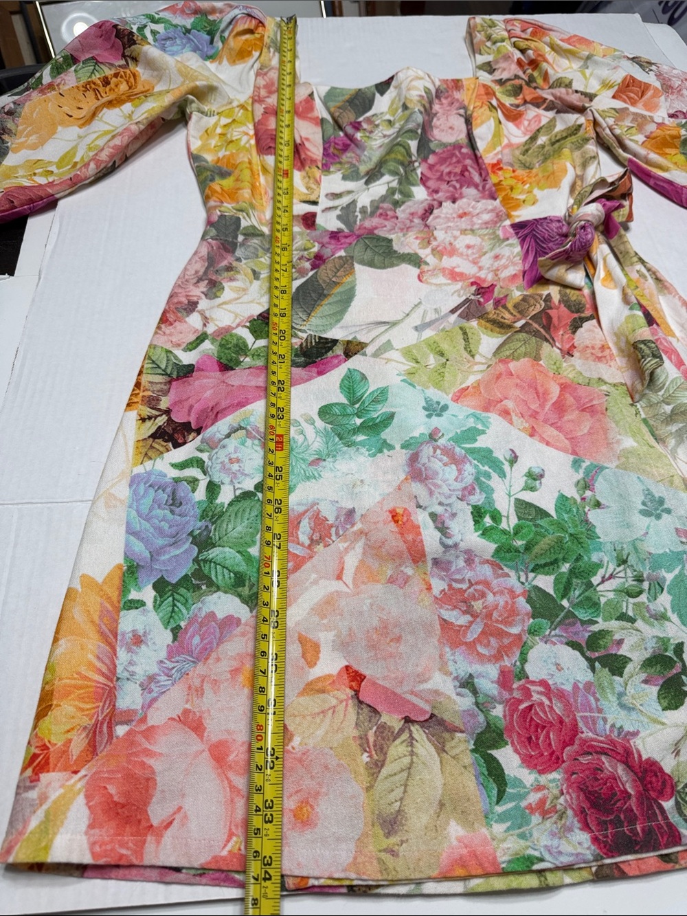 Vince Camuto Multicolor Floral Puff-Sleeve Mini Dress - Picture 8 of 15